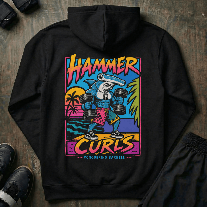 Hammer Curls pullover hoodie in Black