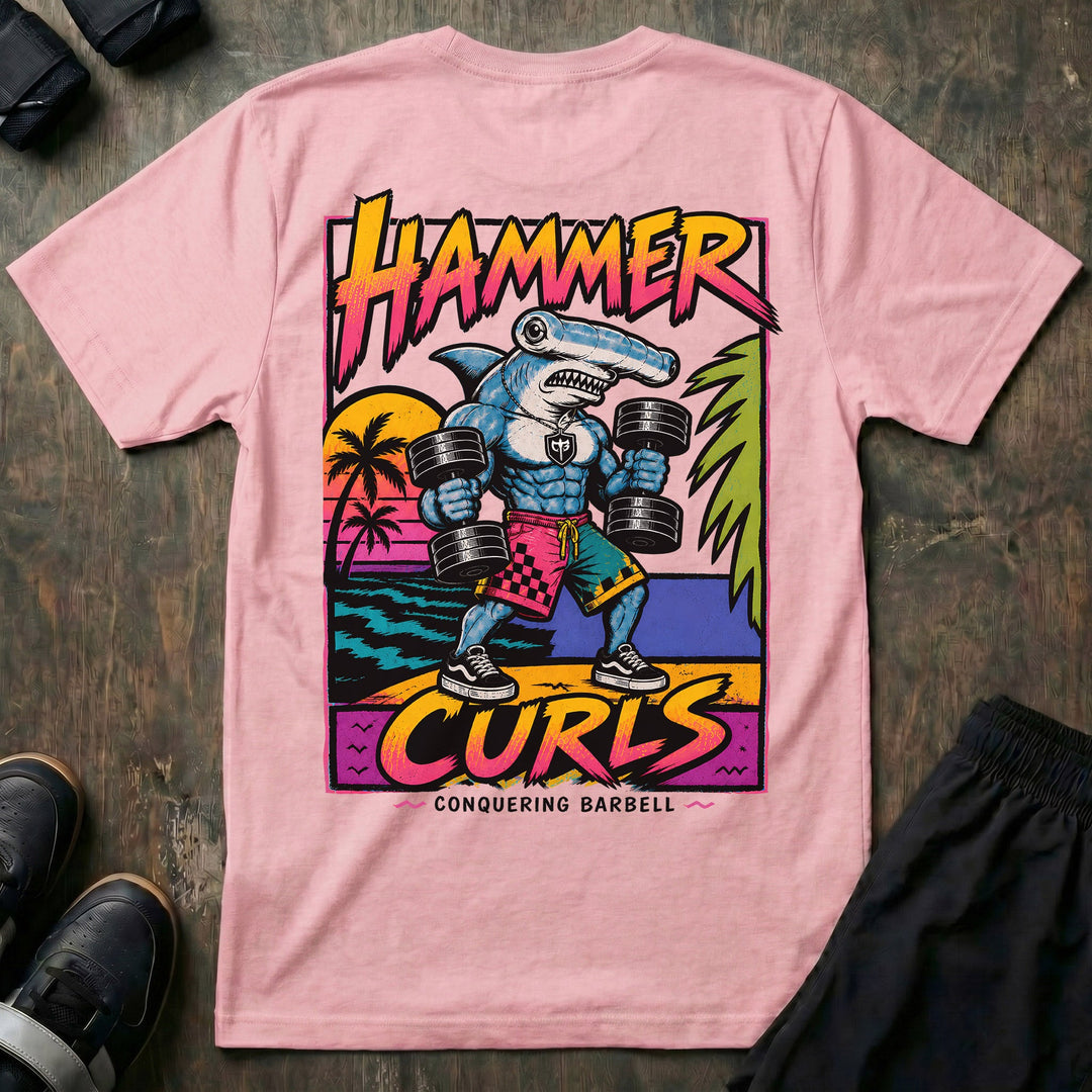 Hammer Curls - Tee - Conquering Barbell