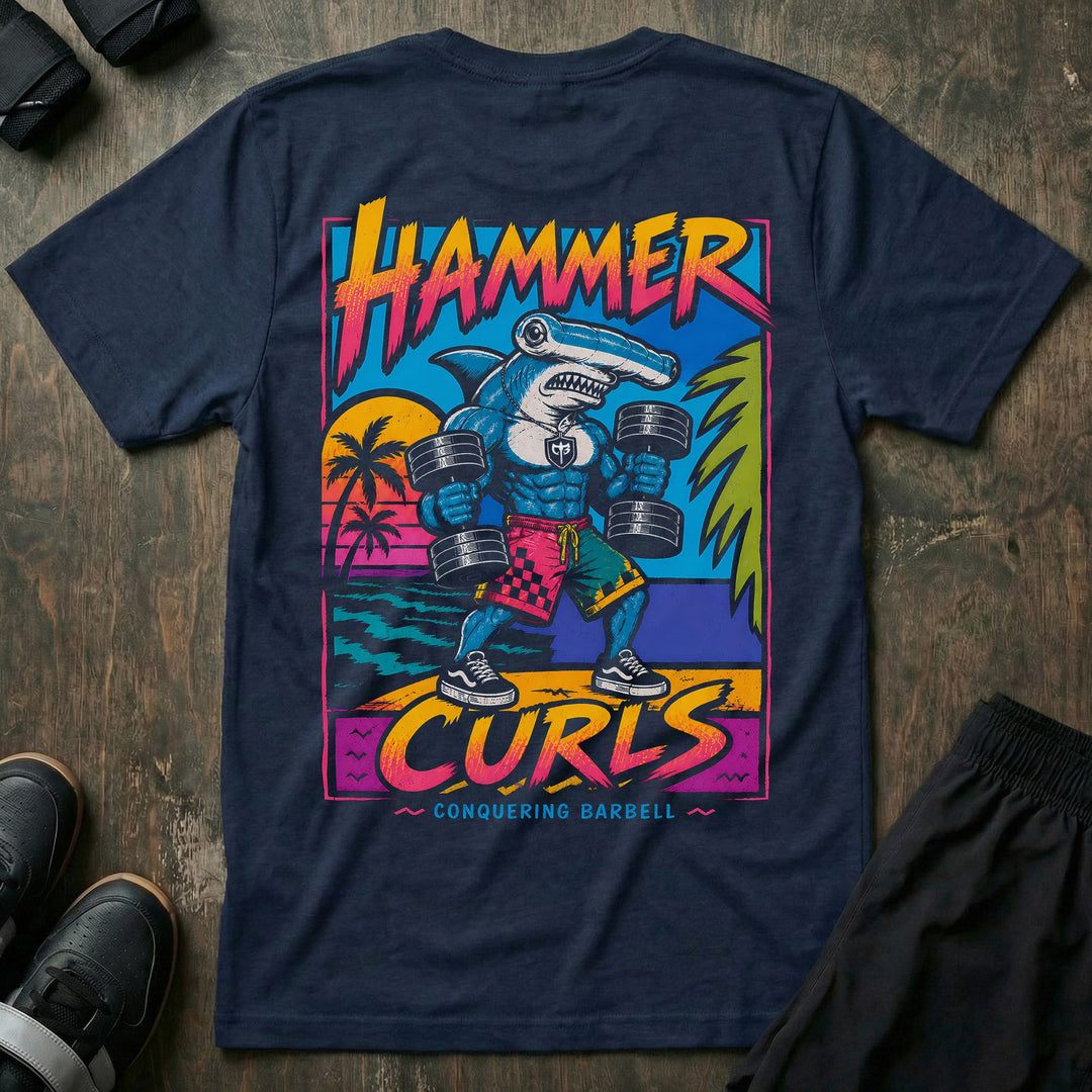 Hammer Curls - Tee - Conquering Barbell