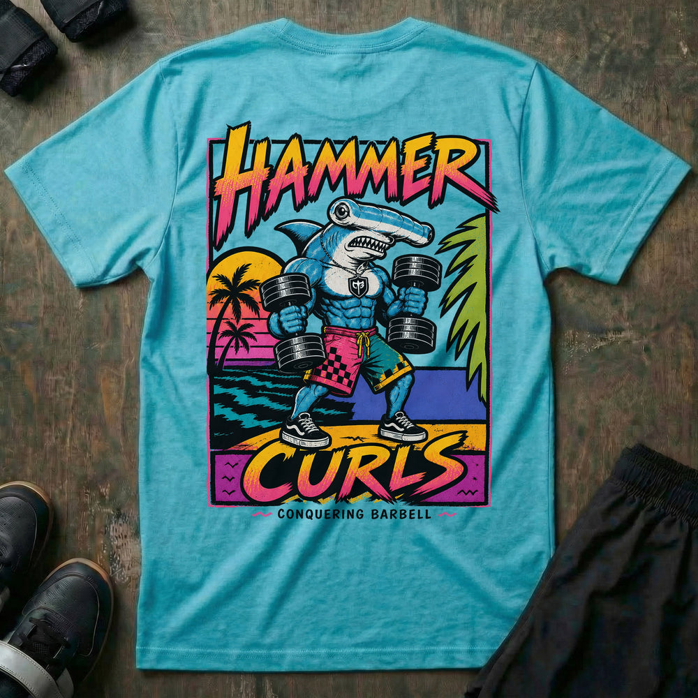 Hammer Curls - Tee - Conquering Barbell