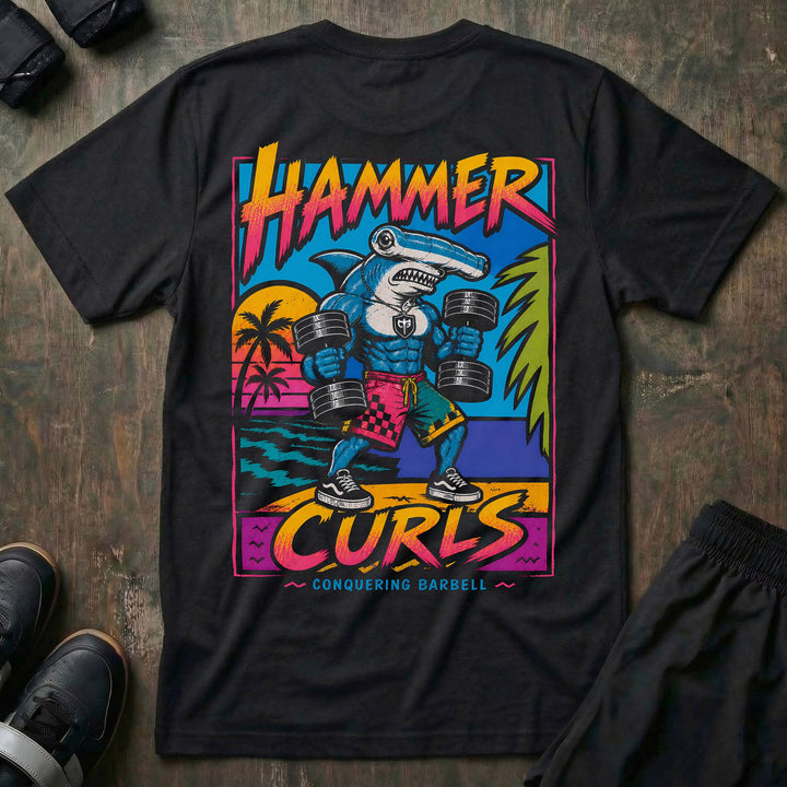 Hammer Curls - Tee - Conquering Barbell