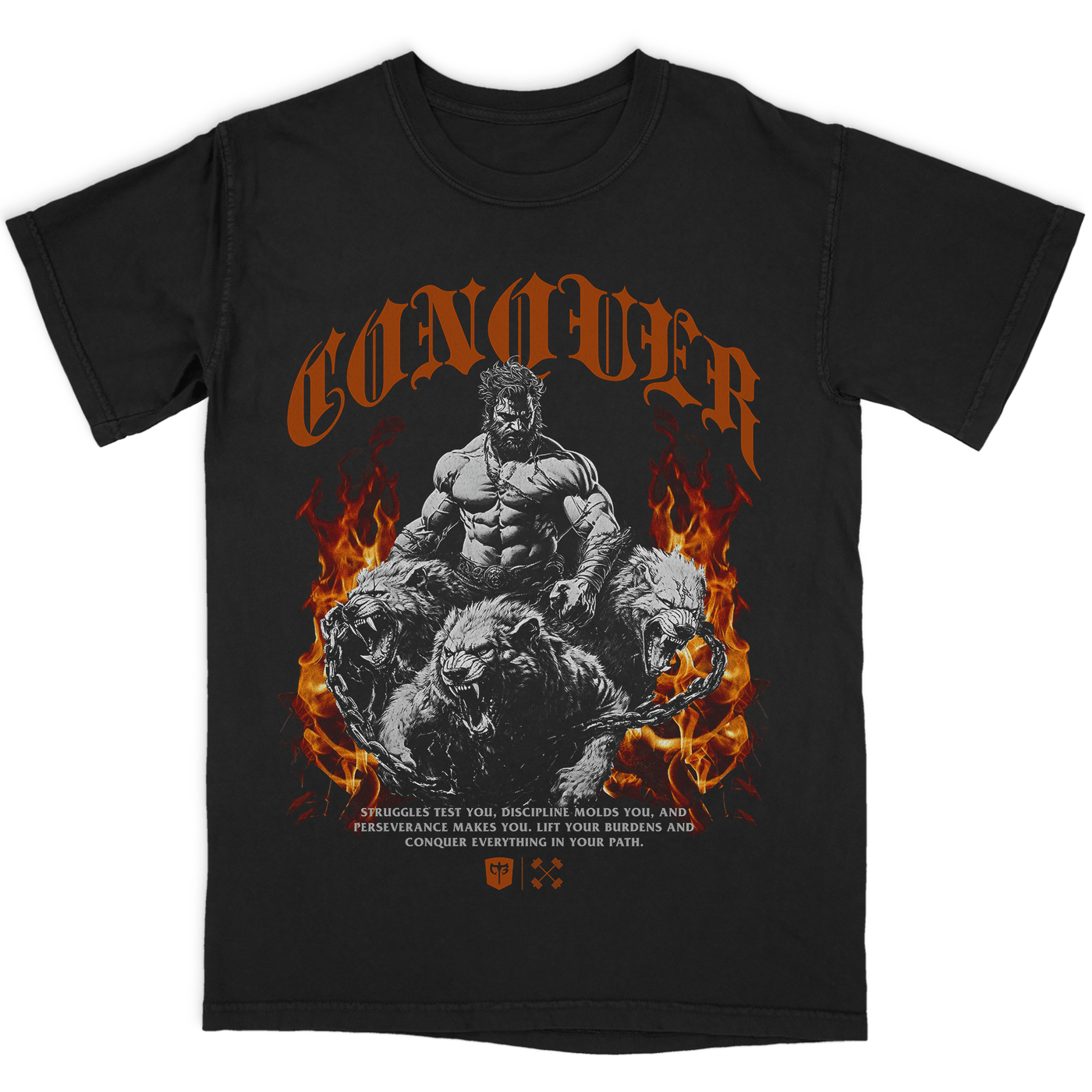 Hercules vs Cerberus - Oversized tee - Conquering Barbell