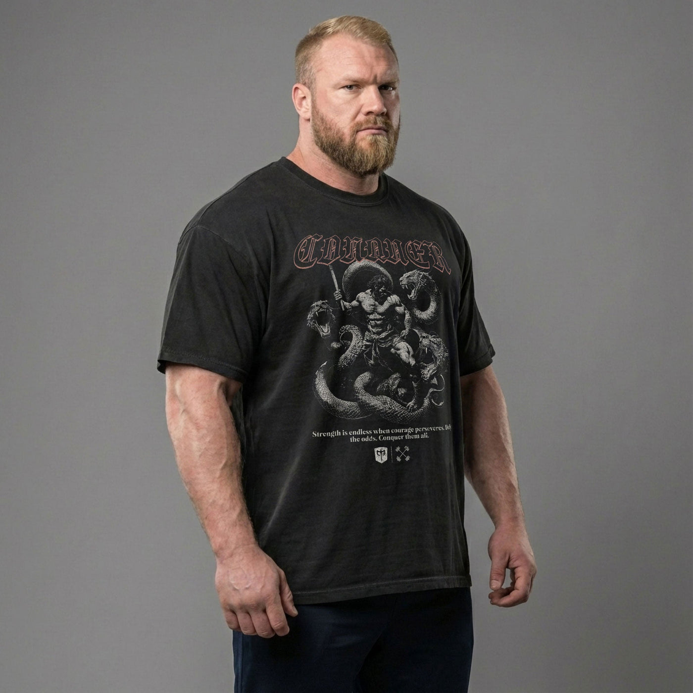 Hercules vs Hydra - Relaxed Fit tee - Conquering Barbell