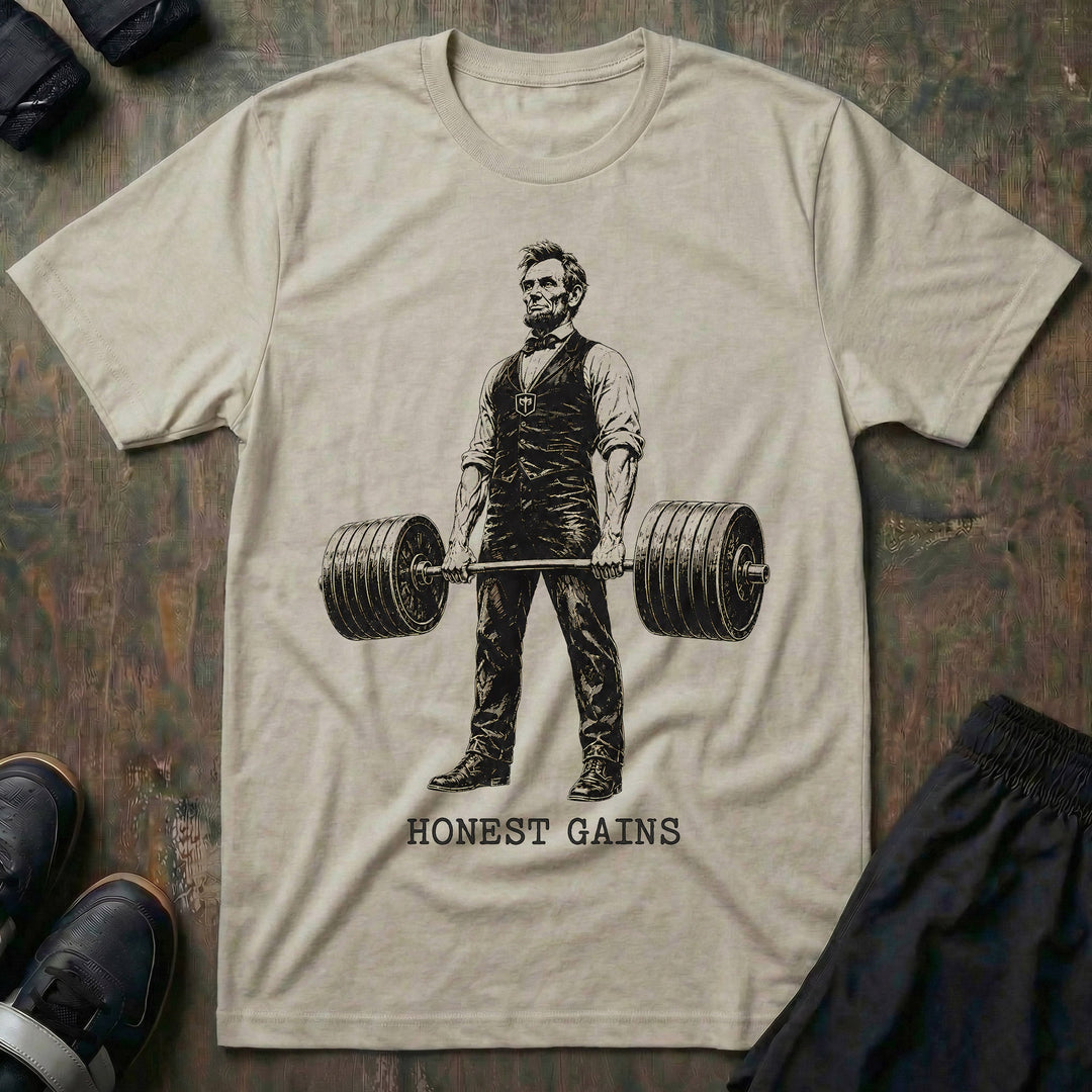 Honest Gains tee in Sand