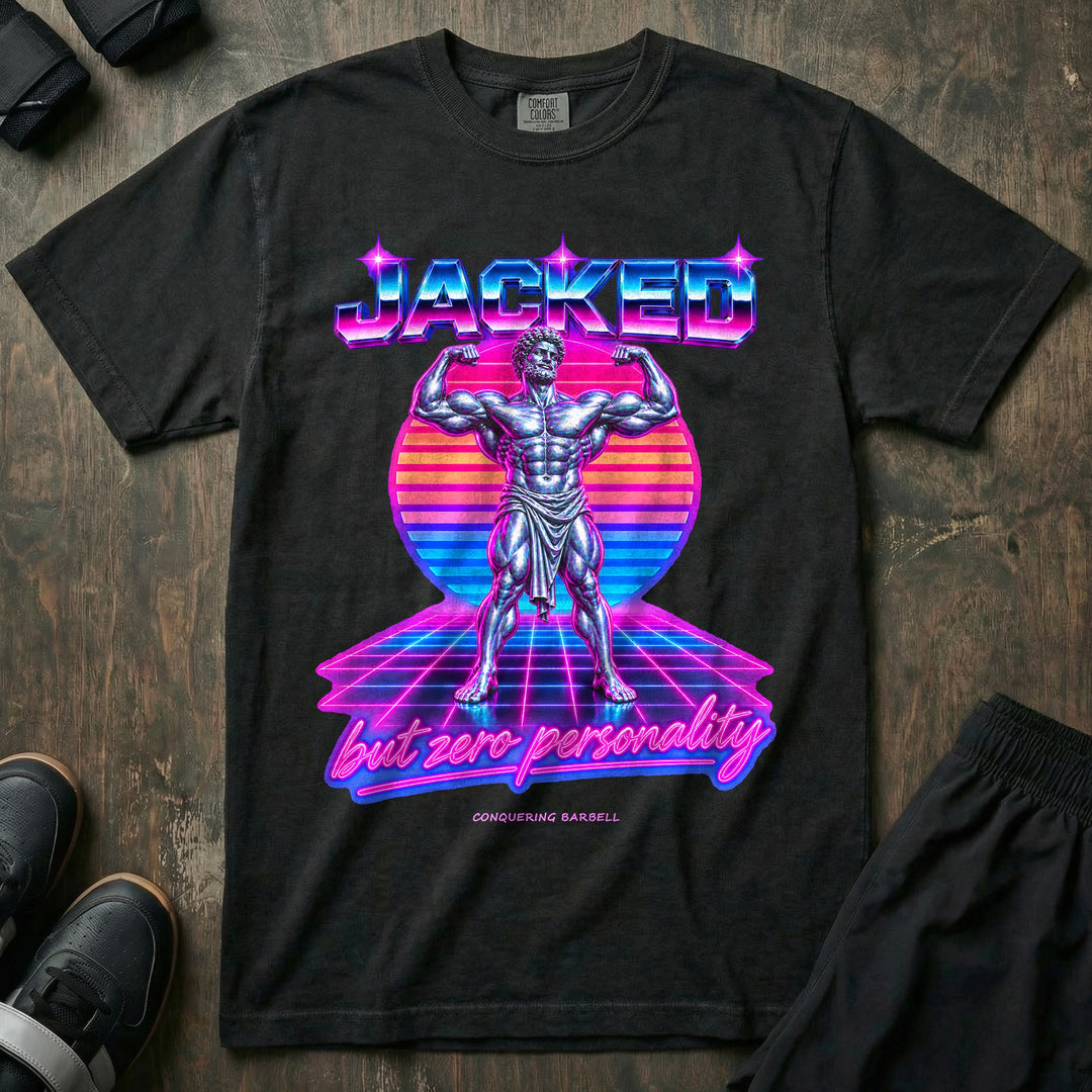 Jacked But Zero Personality - Relaxed Fit Tee - Black