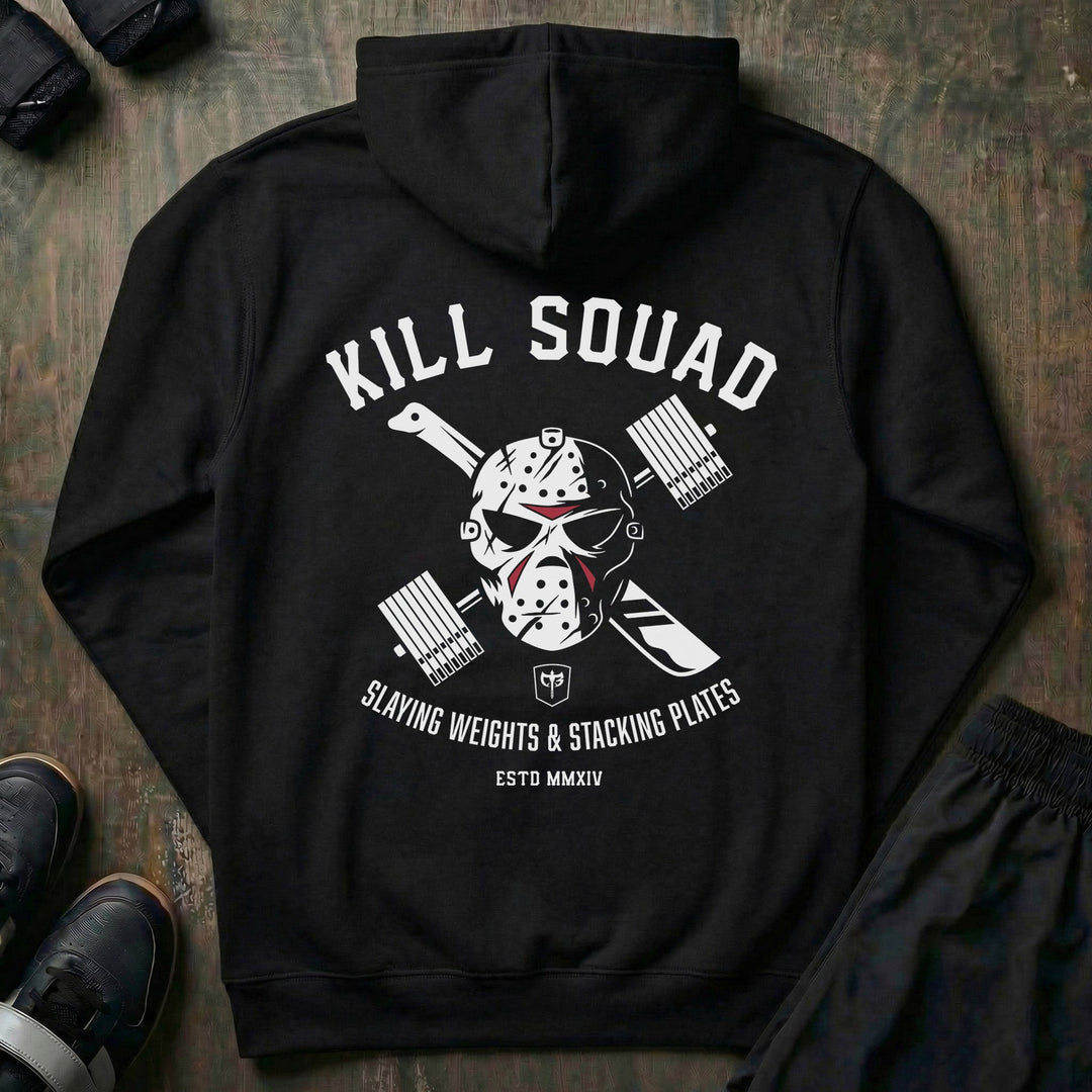 Kill Squad - on Black Pullover Hoodie - Conquering Barbell