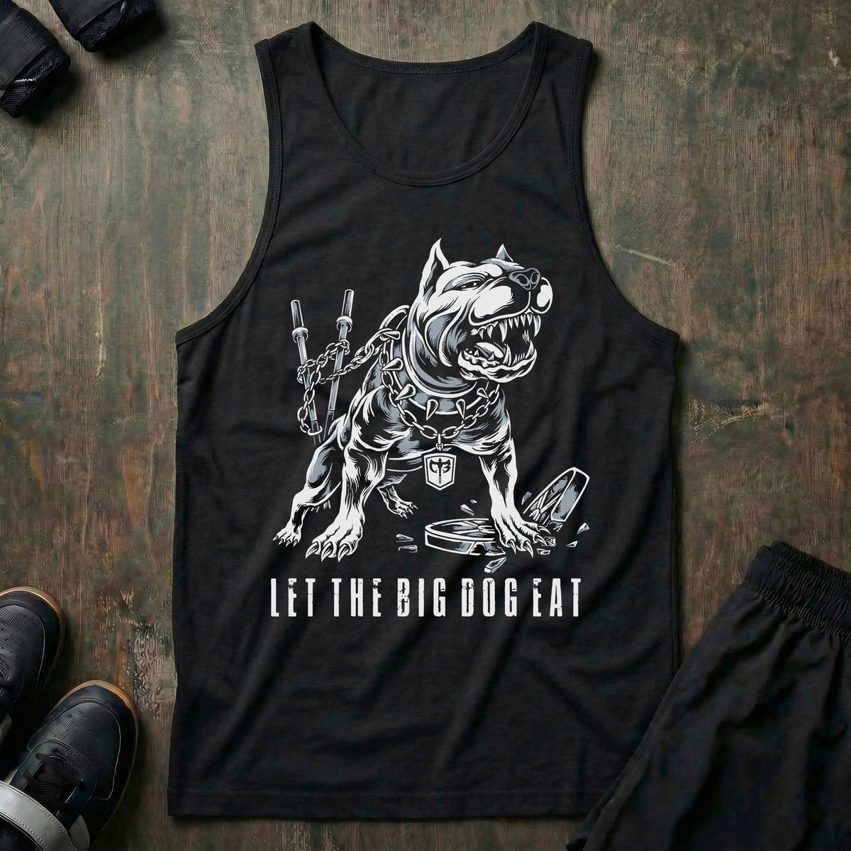 Let the Big Dog Eat tank top in Black