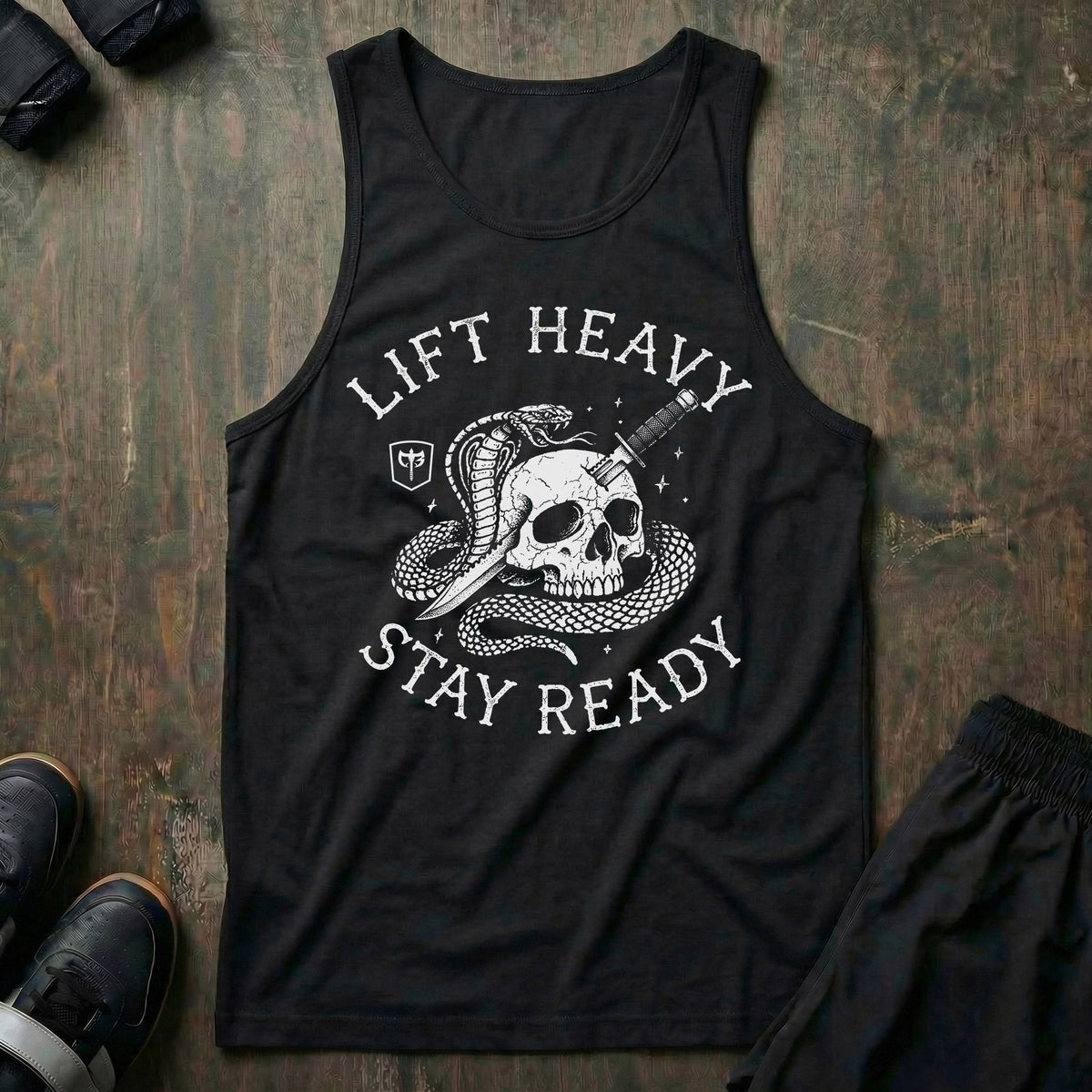 Lift Heavy Stay Ready tank top in Black: up prepared every single time