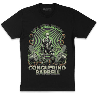 LIft, Juice, Repeat. - on Black Tee - Conquering Barbell