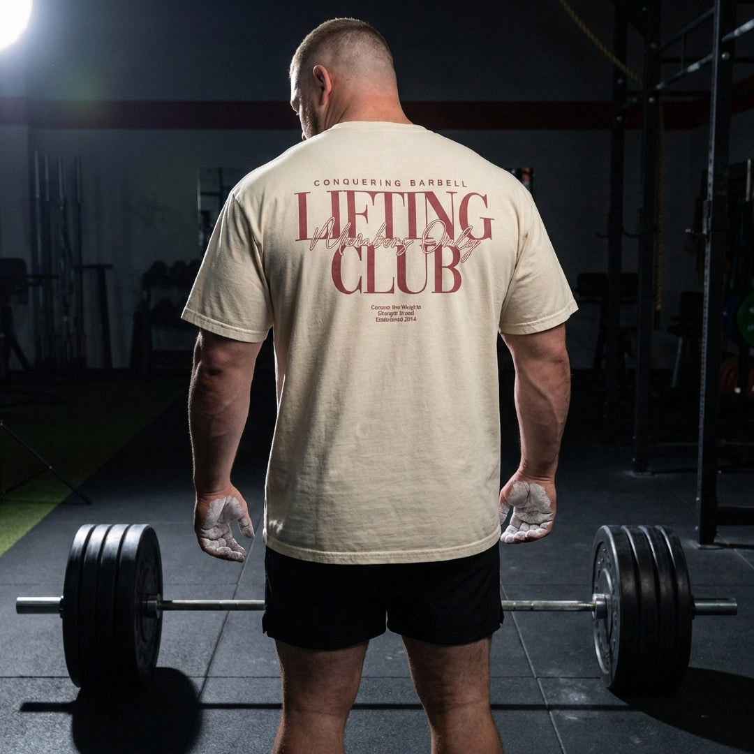 Lifting Club - Members Only - Relaxed Fit tee - Conquering Barbell