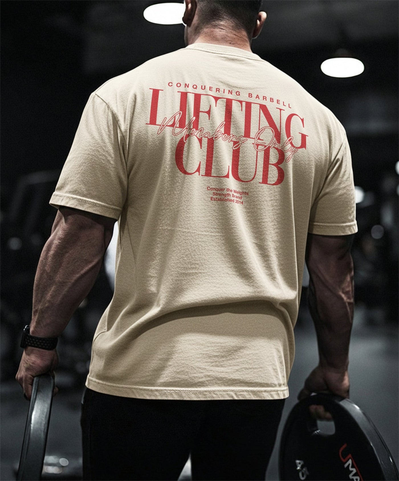 Lifting Club - Members Only - Relaxed Fit tee - Conquering Barbell