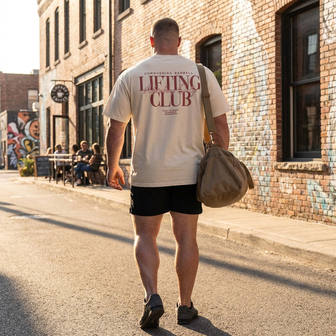 Lifting Club - Members Only - Relaxed Fit tee - Conquering Barbell