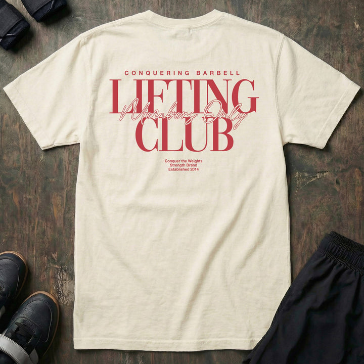 Lifting Club - Members Only - Relaxed Fit tee - Conquering Barbell