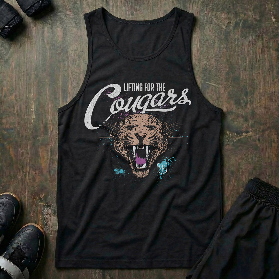 Lifting for the Cougars - Black tank top - Conquering Barbell