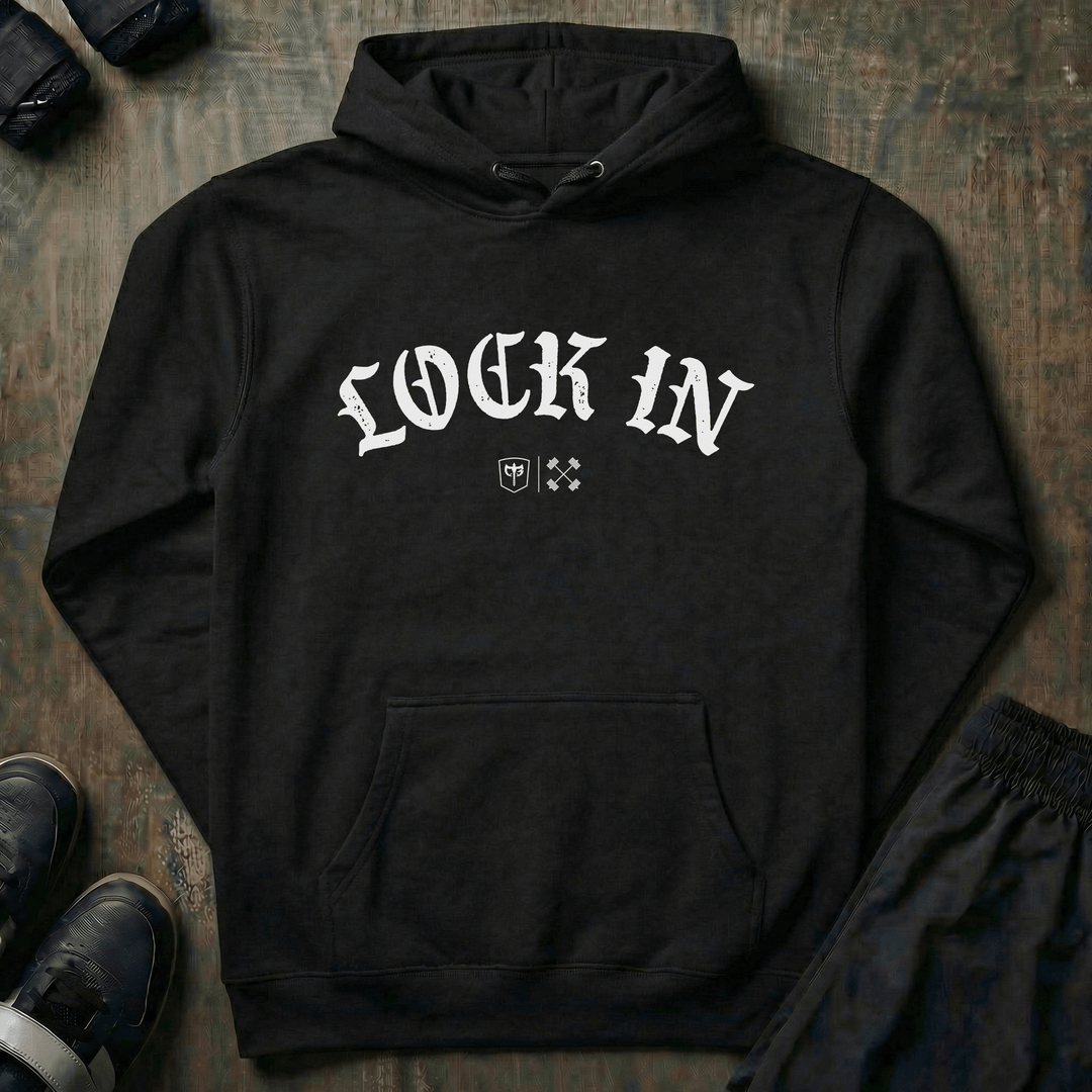 Lock In pullover hoodie in Black
