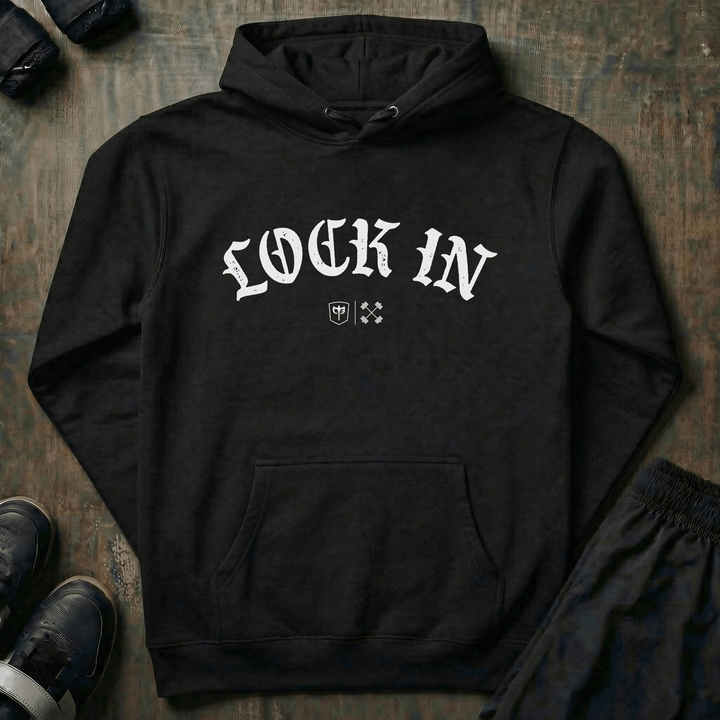 Lock In pullover hoodie in Black