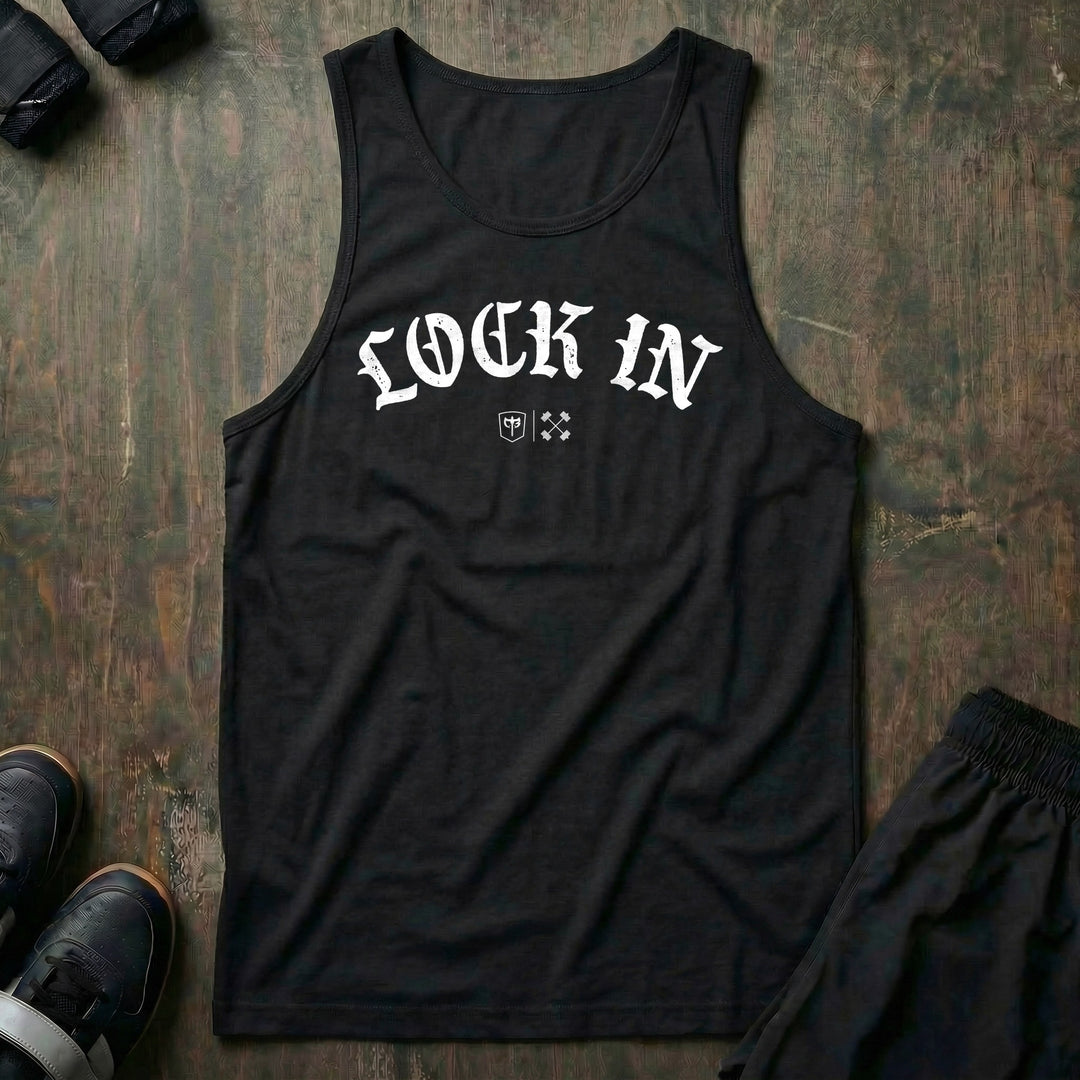 Lock In - Tank Top - Black front