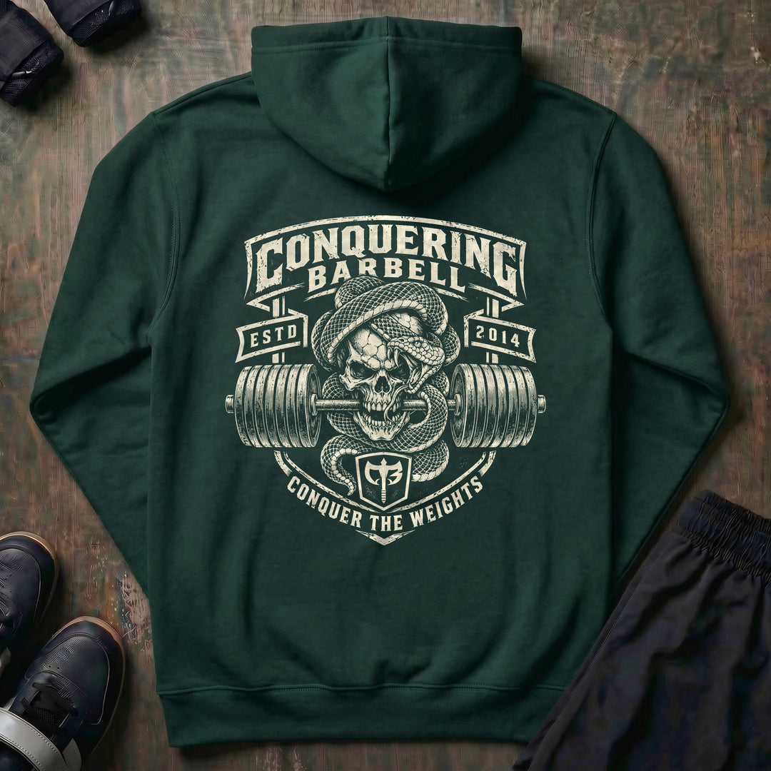 Lockjaw pullover hoodie in Alpine Green, back print