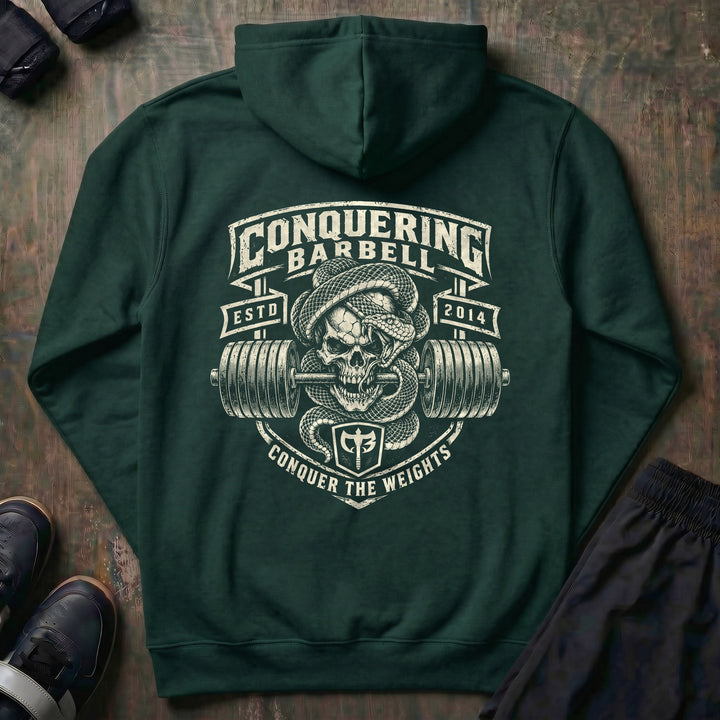 Lockjaw pullover hoodie in Alpine Green, back print