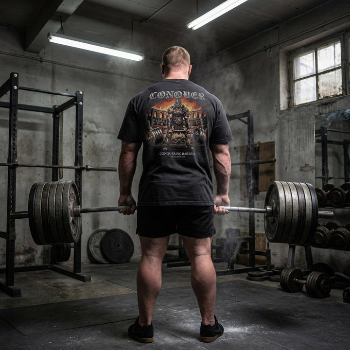 Man in the Arena - Powerlifting - Relaxed Fit tee - Conquering Barbell