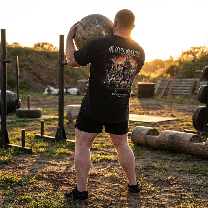 Man in the Arena - Powerlifting - Relaxed Fit tee - Conquering Barbell