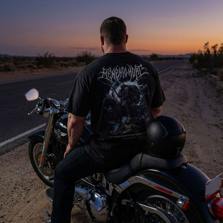 Memento Mori - The Last Rider relaxed fit tee in Black