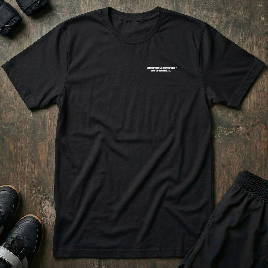 My Will is Greater than My Quit tee in Black: MY WILL IS GREATER THAN MY QUIT in bold block letters
