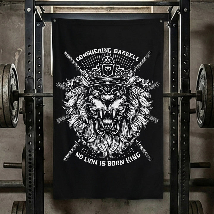 No Lion Is Born King Flag - Black Flag Version - 3&