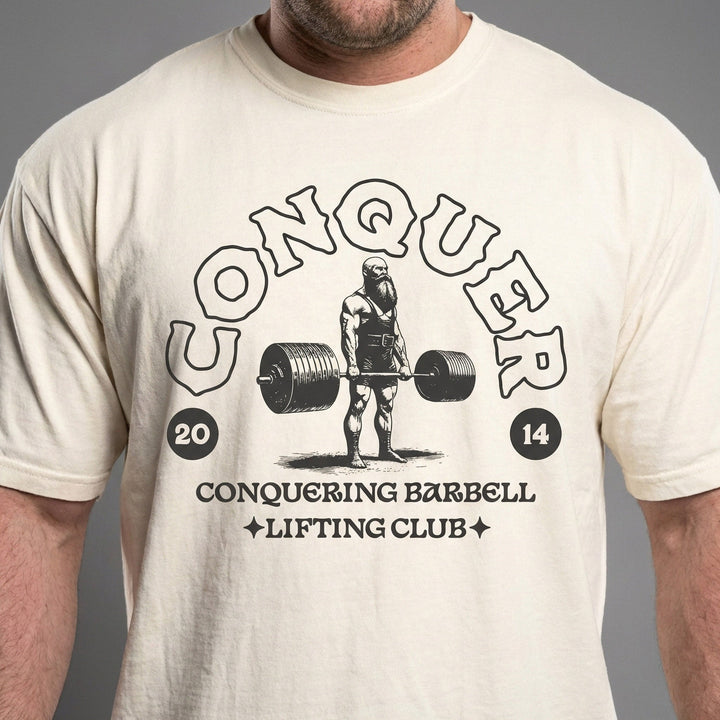 Old School Lifting Club relaxed fit tee in Ivory