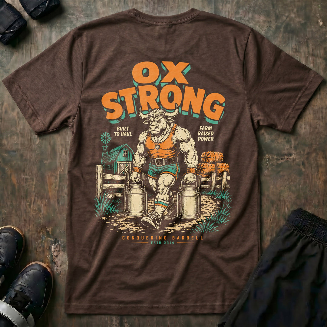 Old School Ox Strong tee in Expresso