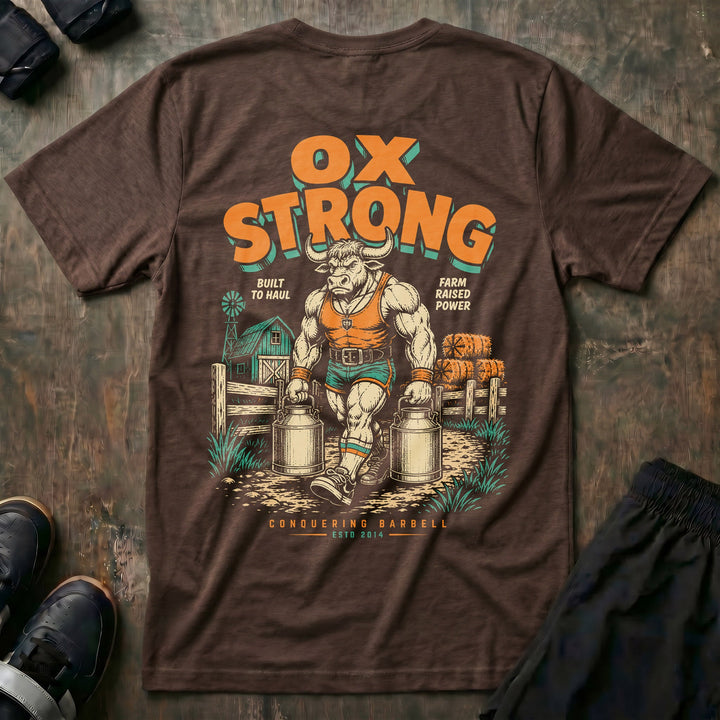 Old School Ox Strong tee in Expresso