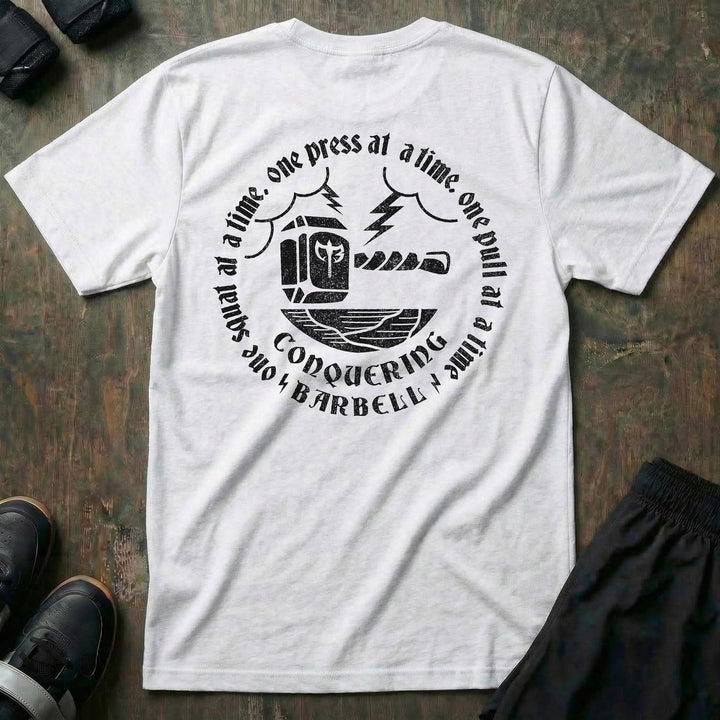 One at a Time - Tee - Conquering Barbell