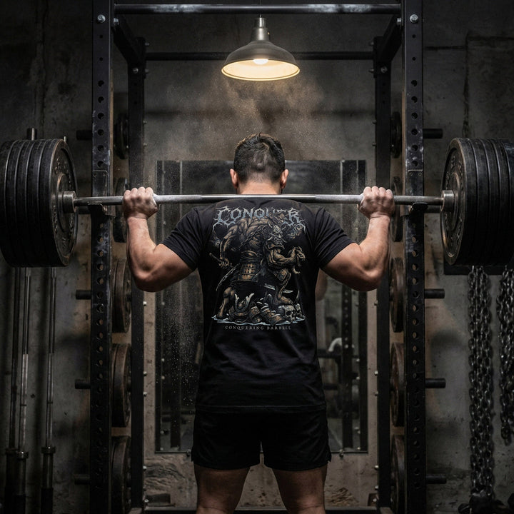 Oni Warrior tee in Black: a demon samurai cutting the head off a serpent with his katana