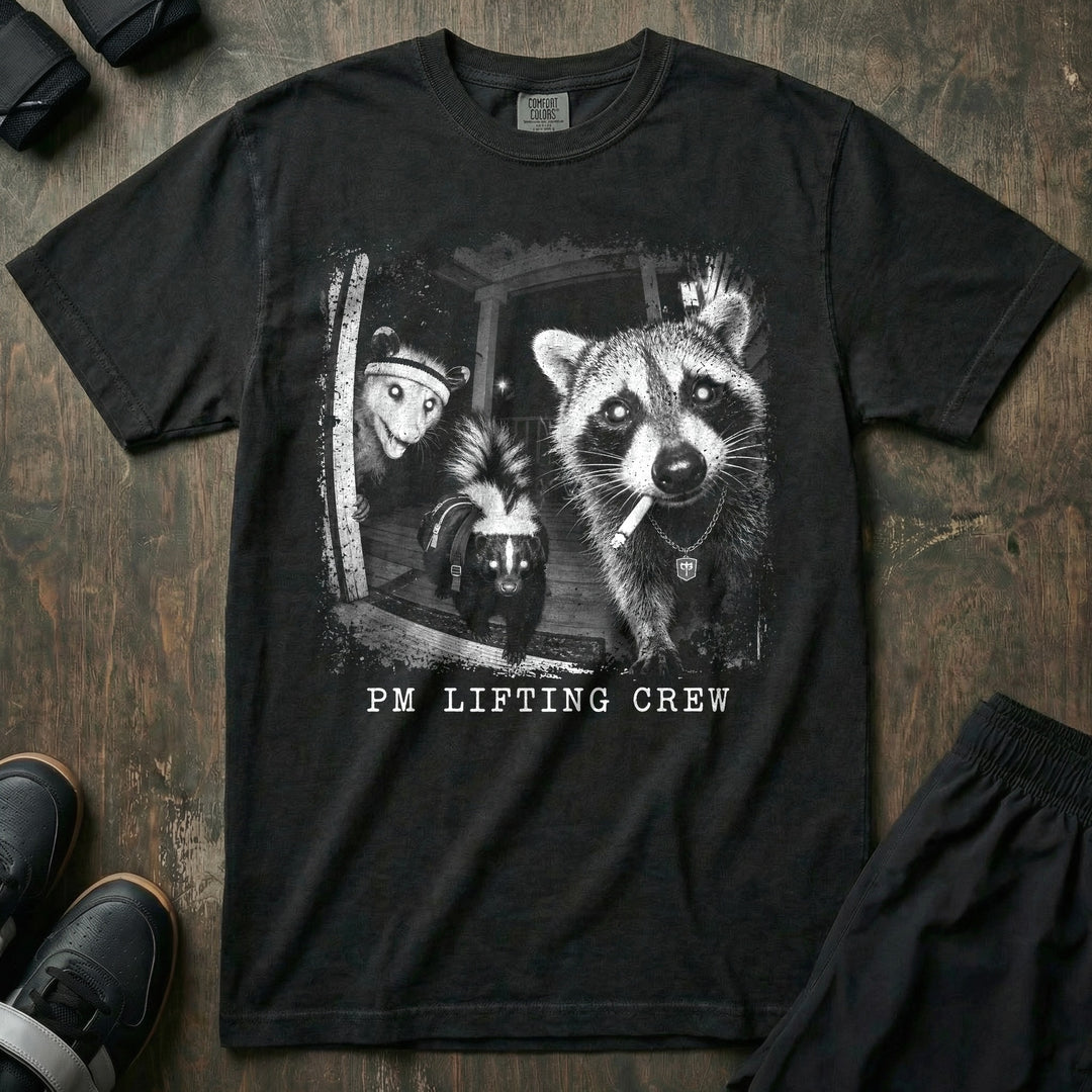 PM Lifting Crew - Relaxed Fit Tee - Black front