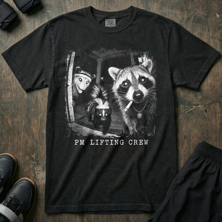PM Lifting Crew - Relaxed Fit Tee - Black front