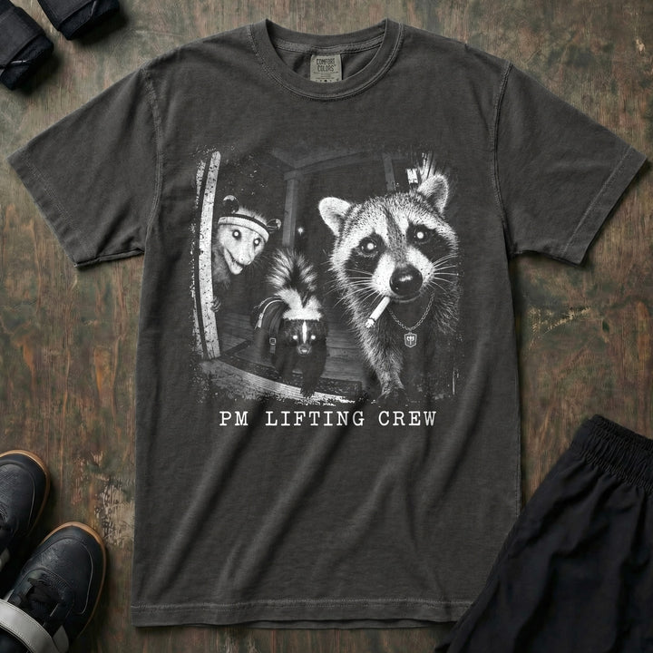 PM Lifting Crew - Relaxed Fit Tee - Pepper front