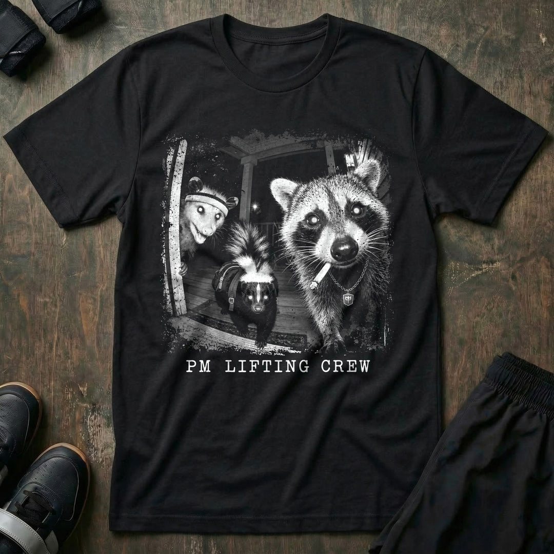 PM Lifting Crew - Tee - Black front