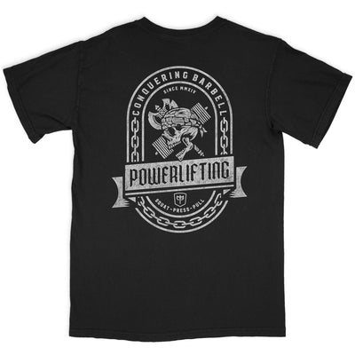 Powerlifting Badge - Relaxed Fit tee - Conquering Barbell