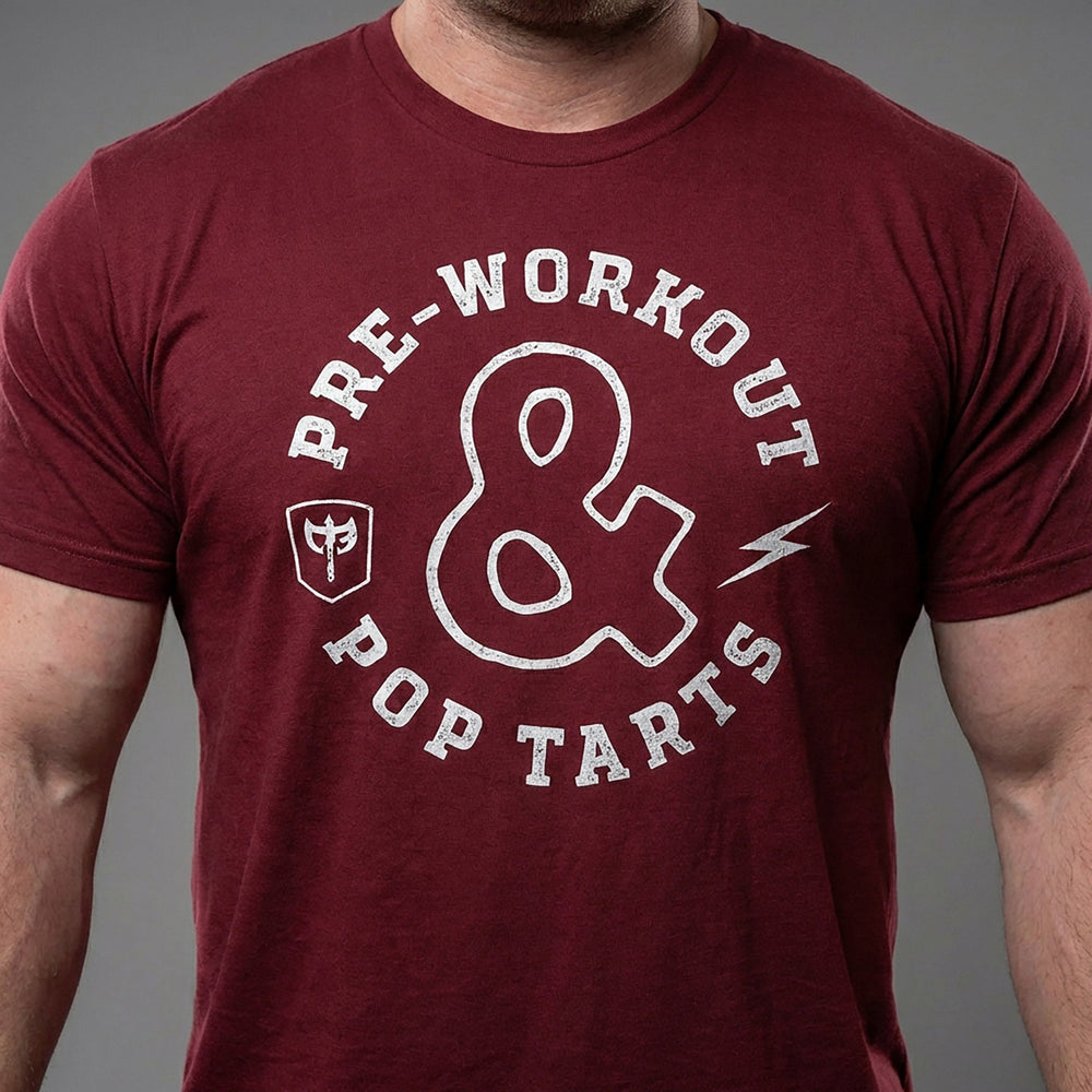 Pre - Workout & Pop Tarts V2.0 on Cardinal Tee - Conquering Barbell