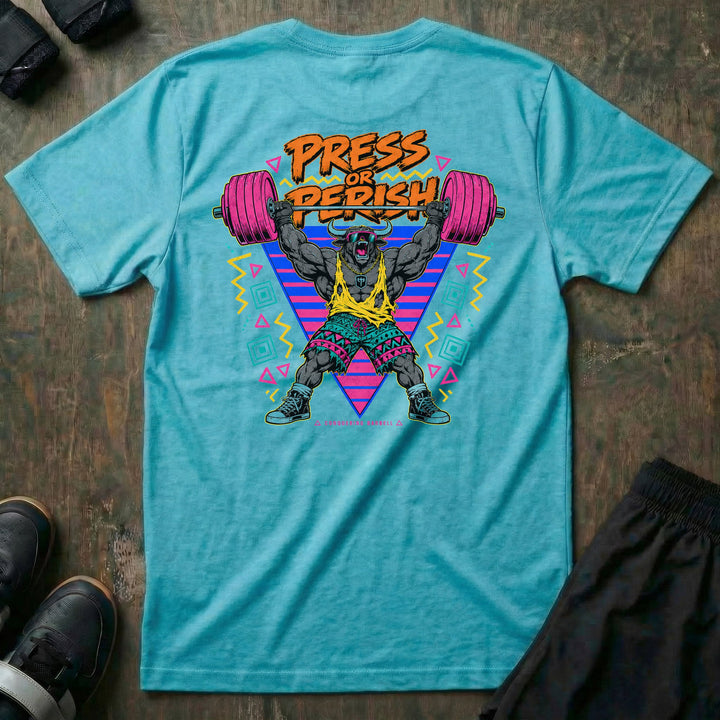 Press or Perish - Tee - Conquering Barbell