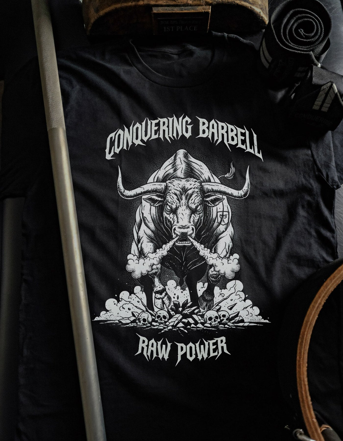 Raw Power - Bull - Black Tee - Conquering Barbell