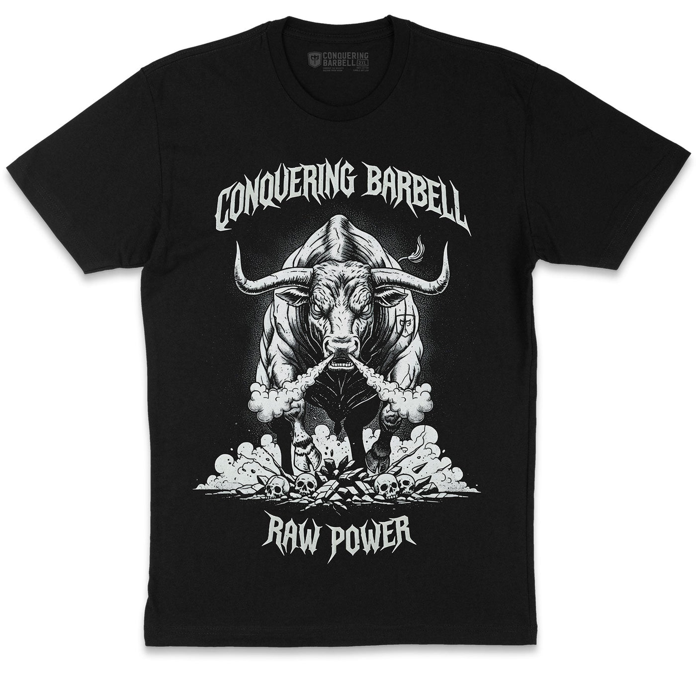 Raw Power - Bull - Black Tee - Conquering Barbell