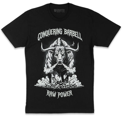 Raw Power - Bull - Black Tee - Conquering Barbell