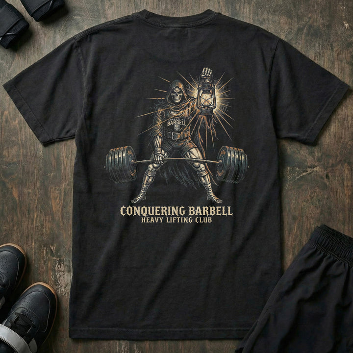 Reaper Heavy Lifting Club relaxed fit tee in Black: Death himself pulling heavy