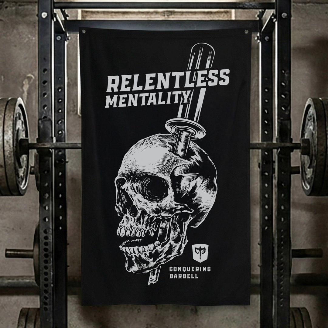 Relentless Mentality Flag - 3' x 5' Polyester Flag - Conquering Barbell