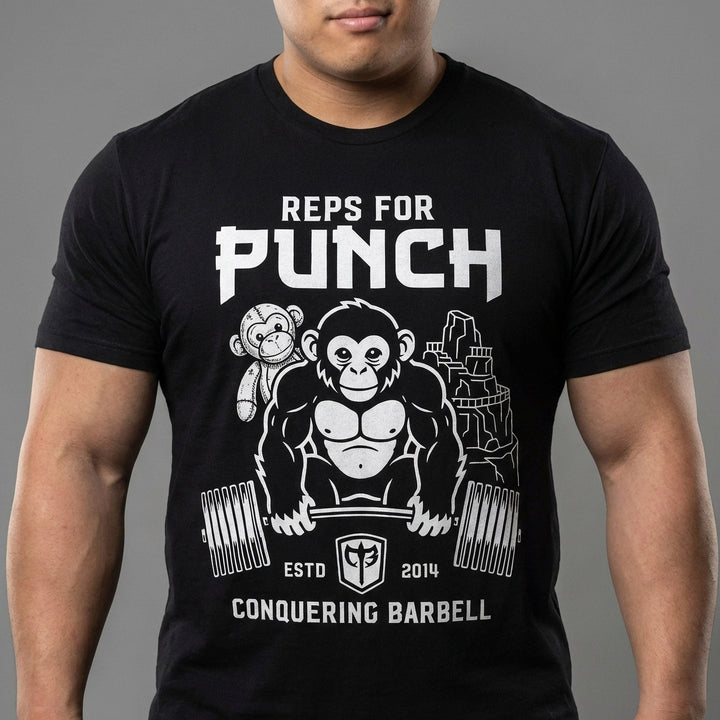 Reps for Punch (The Monkey) Tee - Conquering Barbell