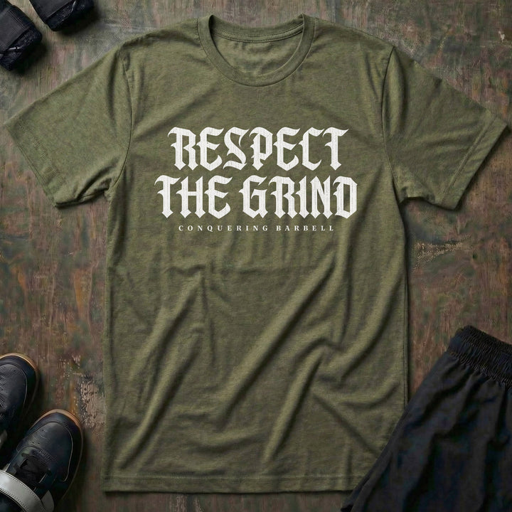 Respect the Grind tee in Military: RESPECT THE GRIND in oversized
