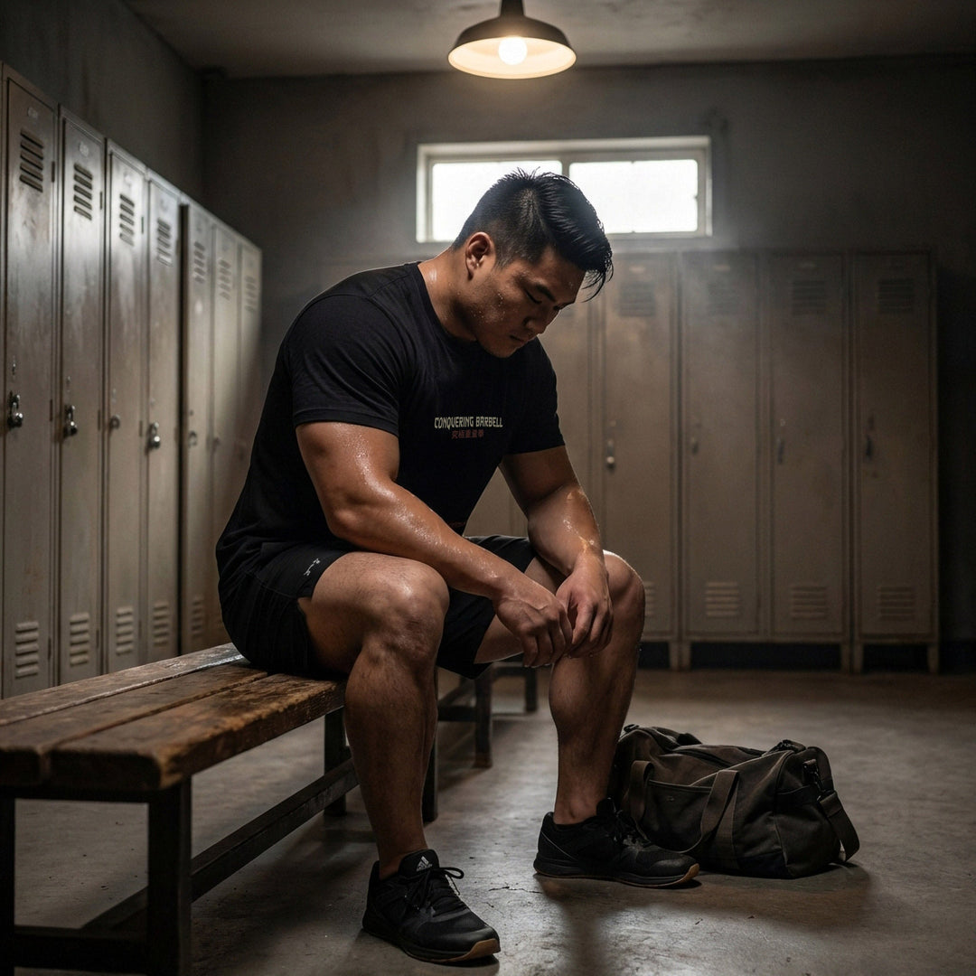 Ronin Deadlift V2 - Powerlifting on Black Tee - Conquering Barbell