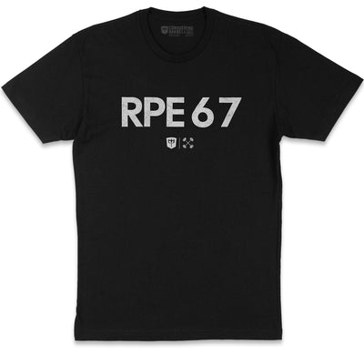 RPE 6 7 - Black Tee - Conquering Barbell