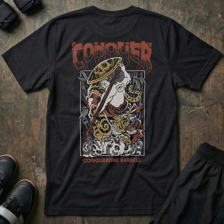 Samurai Conqueror - Black Tee - Conquering Barbell